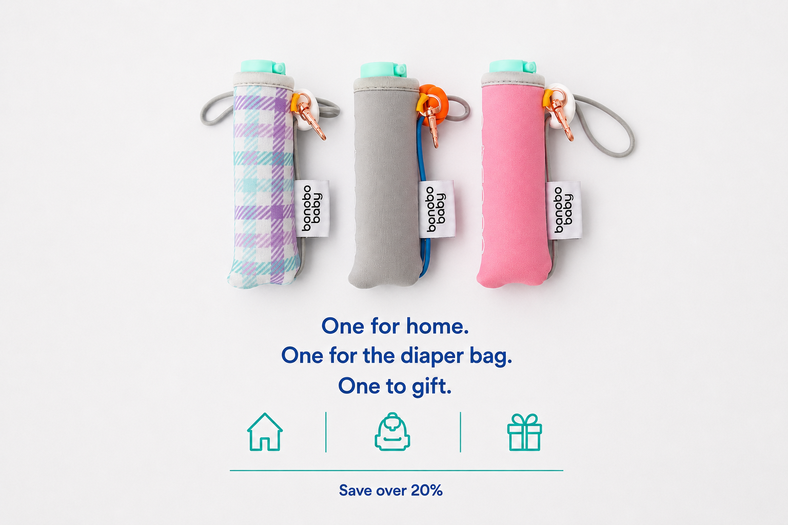 Portable Wipes Spritzer Pouch Trio - 3-Pack, 20ml Bottle | Bonobo Baby